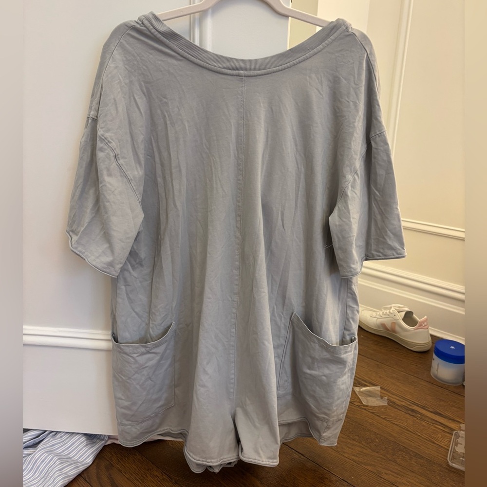 FP Movement by Free People Hot Shot Tee Romper - Beach Fog